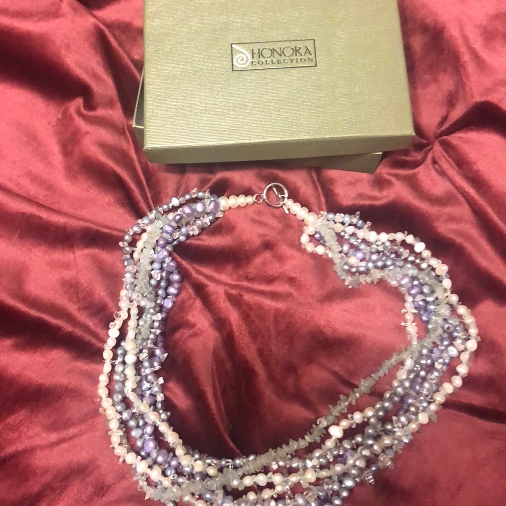 NWT honora multi strand freshwater pearl necklace